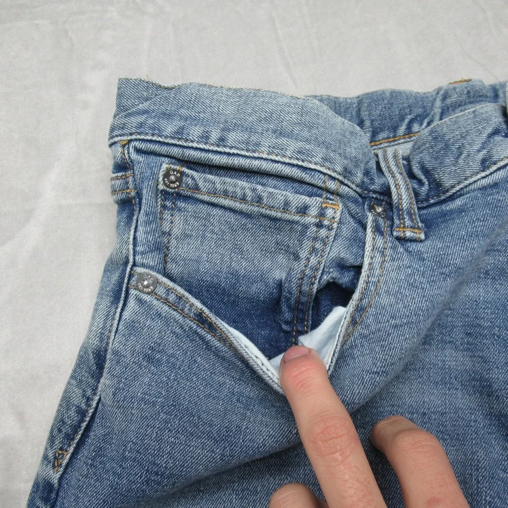 GAP‎ Jeans Mens 32x31 Medium Wash Denim Whisker Fade Relax Boot Wide Leg